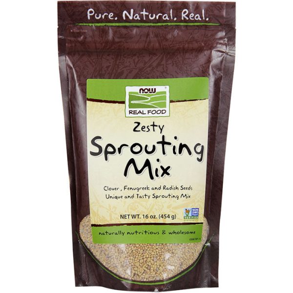 Zesty Sprouting Mix (Clover, Fenugreek & Radish Seeds), 1 lb, NOW Foods on Sale