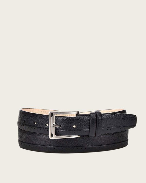 Black perforated deer Belt Discount