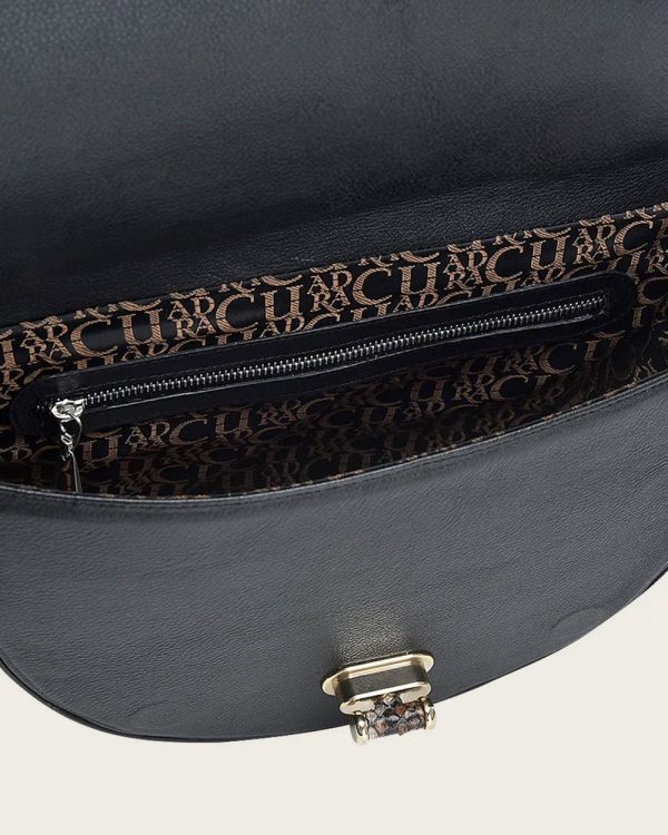 Black semicircular top handle handbag Online Sale