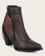 Ankle engraving brown bootie For Discount