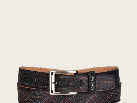 Black emroidered Belt Online now