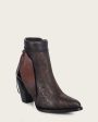 Ankle engraving brown bootie For Discount