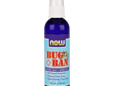 Bug Ban Spray, All Natural Insect Repellent, 4 oz, NOW Foods For Discount