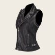 Black biker vest full of studs For Sale