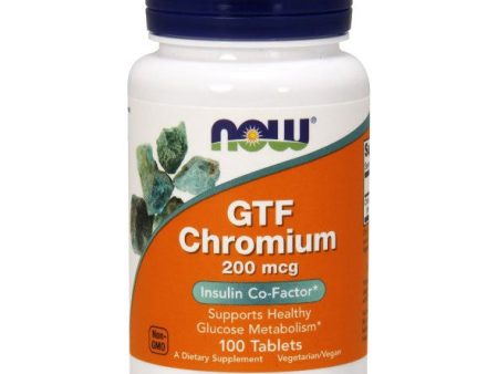 GTF Chromium 200 mcg Yeast Free, 100 Tablets, NOW Foods For Cheap