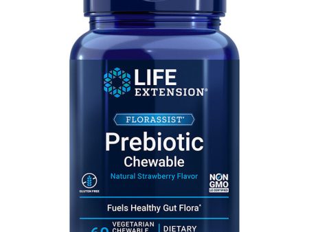 FLORASSIST Prebiotic Chewable, Natural Strawberry Flavor, 60 Vegetarian Chewable Tablets, Life Extension Online Hot Sale