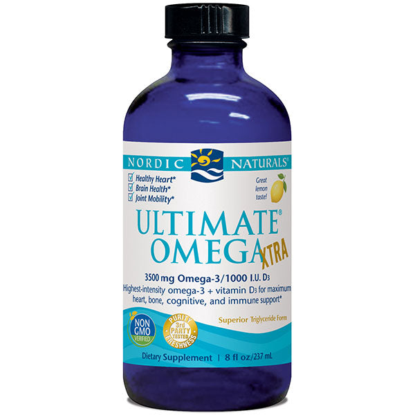 Ultimate Omega Xtra Liquid Fish Oil, Lemon, 8 oz, Nordic Naturals For Sale