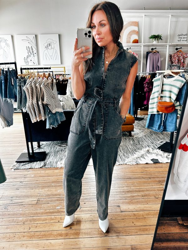 Black Cap Sleeve Jumpsuit Online