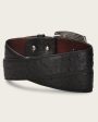 Black engraved ostrich Belt Discount