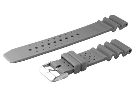 22mm Grey Military PU-Rubber Strap by Arctos-Elite® Germany. Waterproof. Surgical Steel Buckle. Fashion