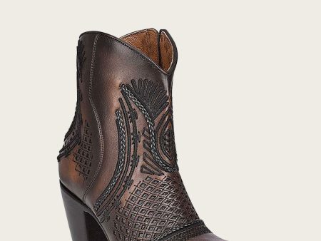 Ankle artisan brown bootie Cheap