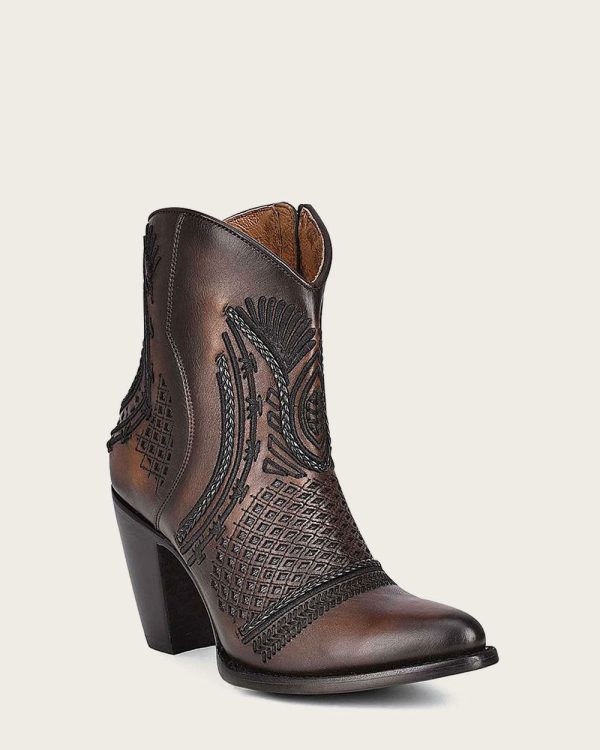 Ankle artisan brown bootie Cheap