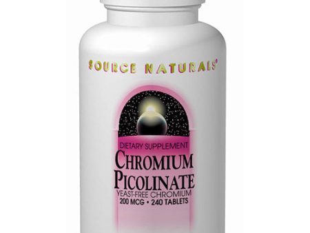 Chromium Picolinate Yeast Free 200mcg 120 tabs from Source Naturals Hot on Sale