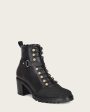 Ankle high heel black exotic bootie Supply