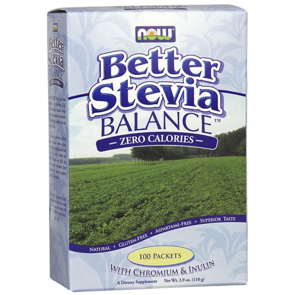 Better Stevia Balance Powder with Chromium & Inulin, 100 Packets, NOW Foods Online Sale