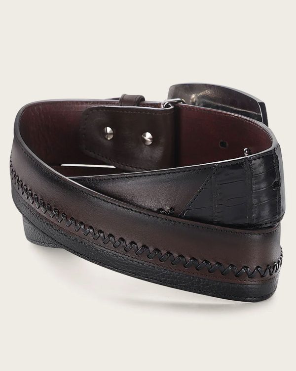 Black ultra exotic cowboy Belt Online Hot Sale