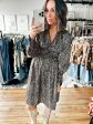 Mira Leopard Print Round Neck Long Sleeve Dress Sale