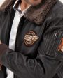 Brown aviator style jacket Discount