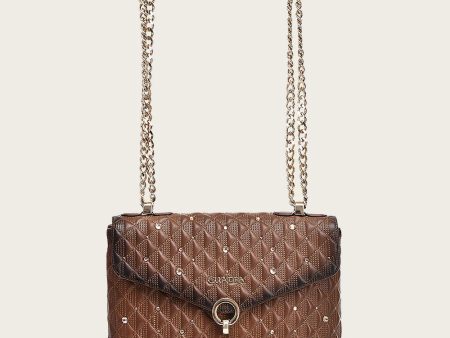 Brown bovine shoulder handbag Sale