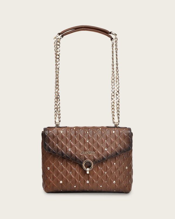 Brown bovine shoulder handbag Sale