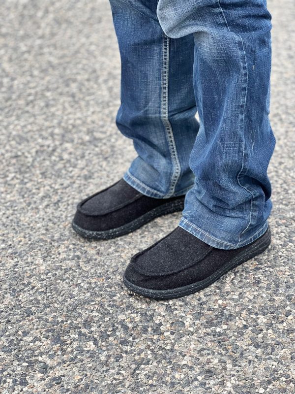 Mens Sherpa Lined Slip on Sneaker in Black For Cheap