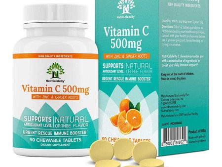 Vitamin C 500 mg, 90 Chewable Tablets, NutriCelebrity Sale