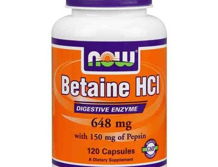 Betaine HCI ( Betaine Hydrochloride ) 648mg 120 Caps, NOW Foods Cheap