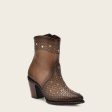 Ankle honey perforated bootie with crystals Discount