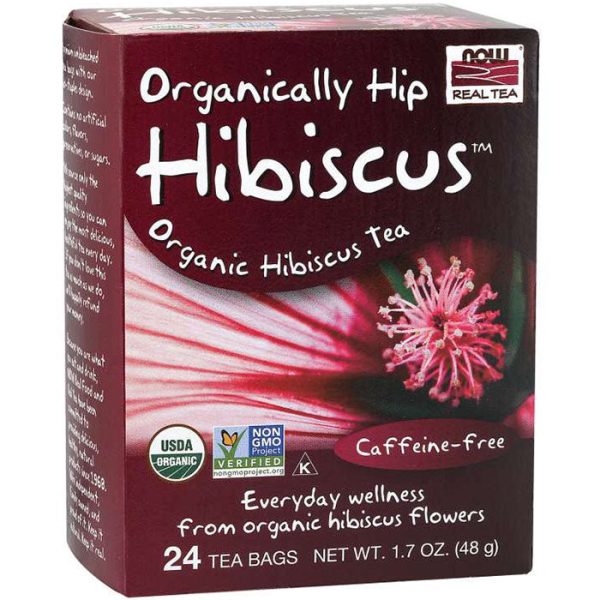 Organically Hip Hibiscus Tea, 24 Tea Bags, NOW Foods Online now