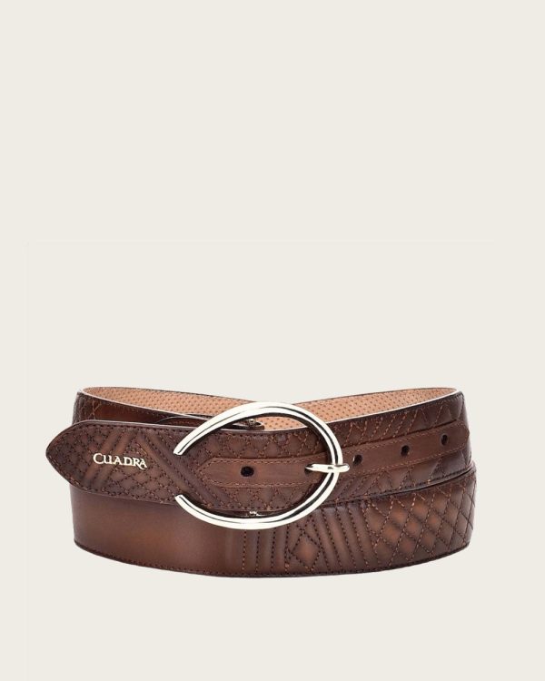 Brown embroidered belt Hot on Sale