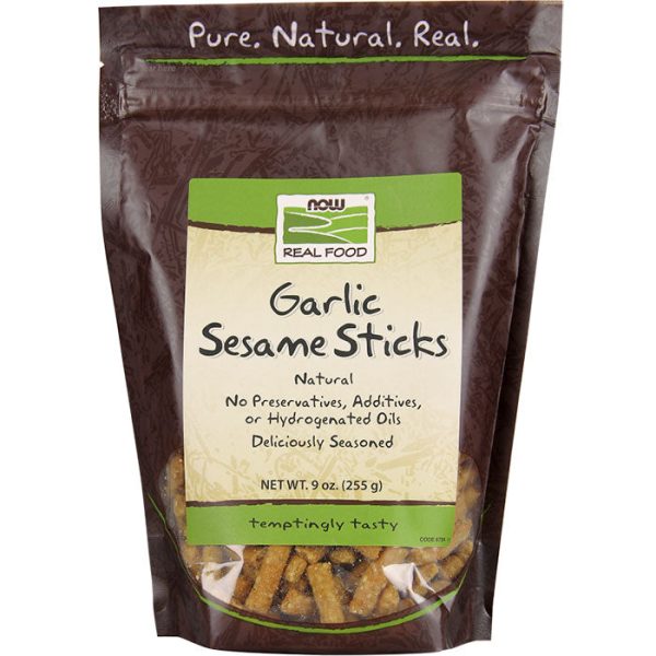 Garlic Sesame Sticks, Natural Snack, 9 oz, NOW Foods Online now