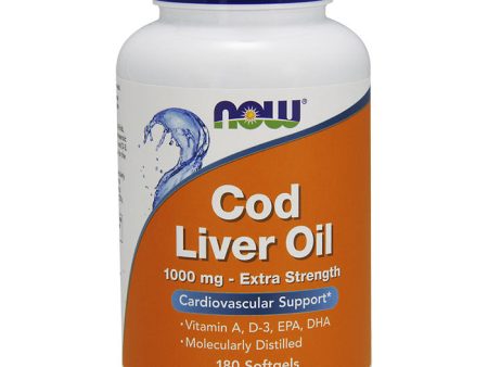 Cod Liver Oil Extra Strength 1000 mg, 180 Softgels, NOW Foods Online Sale