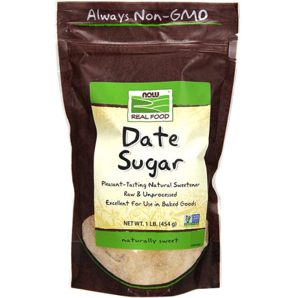 Date Sugar, Raw & Unprocessed, Natural Sweetener, 1 lb, NOW Foods Hot on Sale