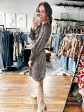 Mira Leopard Print Round Neck Long Sleeve Dress Sale