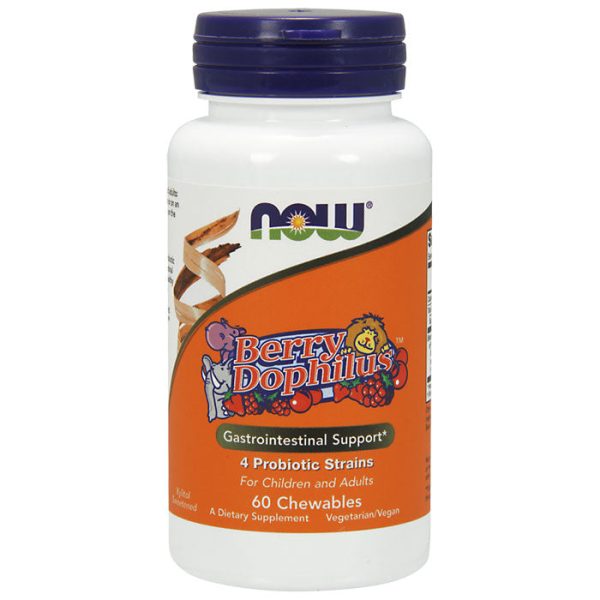 Berry Dophilus Chewable, 4 Probiotic Strains, 60 Lozenges, NOW Foods Fashion