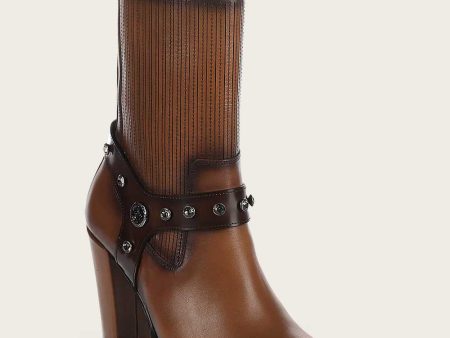 Ankle honey contrasting bootie For Cheap