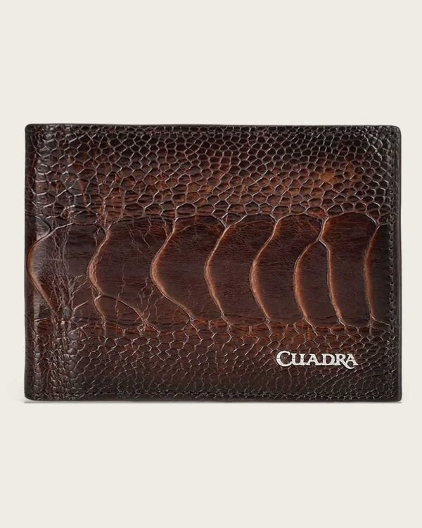 Brown ostrich leg wallet Sale