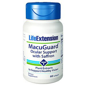 MacuGuard Ocular Support with Saffron, 60 Softgels, Life Extension Supply