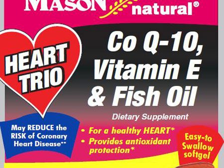 Heart Trio, Co Q-10, Vitamin E & Fish Oil, 60 Softgels, Mason Natural Online Hot Sale