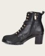 Ankle high heel black exotic bootie Supply