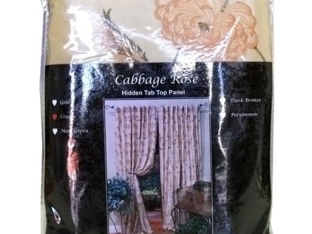 Bonavista Curtain, Cream Cabbage Rose, Hidden Tab Top Panel Sale