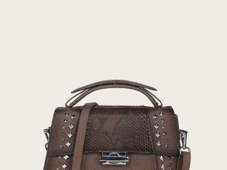 Brown python top handle handbag Supply