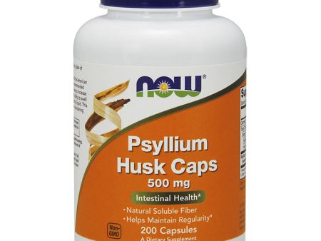 Psyllium Husk Caps 500 mg, 200 Veg Capsules, NOW Foods Online