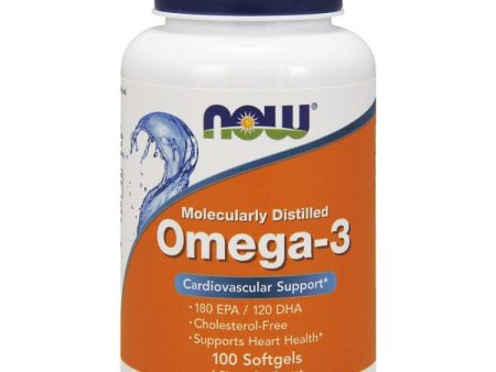 Omega-3 Fish Oil Concentrate, Molecularly Distilled, 100 Softgels, NOW Foods Hot on Sale