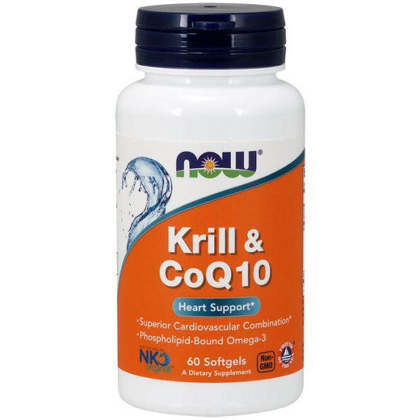 Krill & CoQ10, Phospholipid-Bound Omega-3, 60 Softgels, NOW Foods For Sale