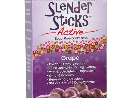 Slender Sticks Active - Grape, Drink Mix With Electrolytes, 12 Sticks, NOW Foods For Sale