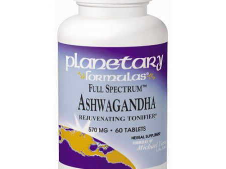 Ashwagandha Full Spectrum 570mg (Ashwagandha Root) 120 tabs, Planetary Herbals on Sale