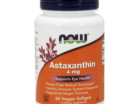 Astaxanthin 4 mg, 60 Veggie Softgels, NOW Foods Hot on Sale