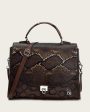 Dark brown top handle handbag Cheap