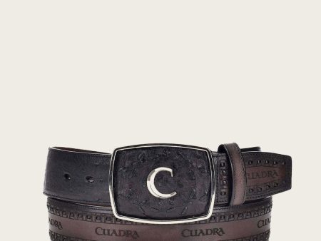 Black western ostrich Belt Cheap